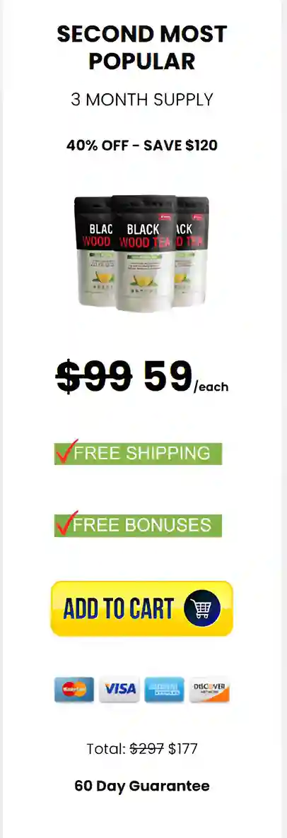 Black Wood Tea 3 pack pricing