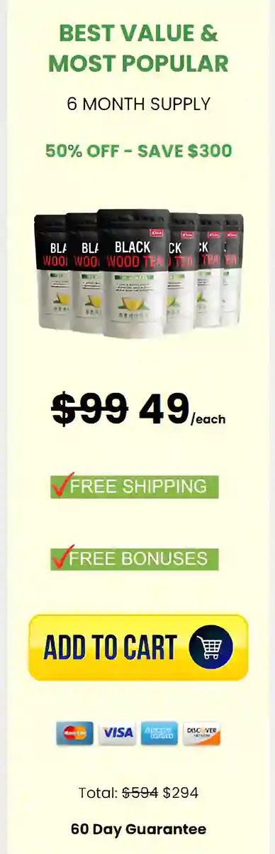 Black Wood Tea 6 pack pricing